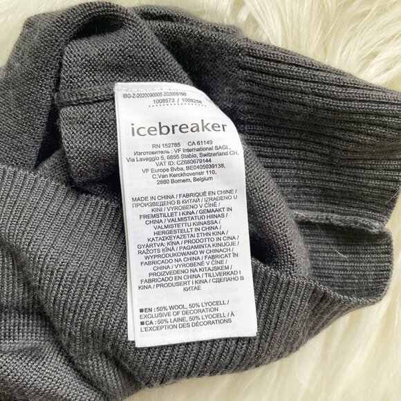 Icebreaker Black Gray Cool-Lite Wool Blend Utility Explore Hoodie Sweater - Picture 7 of 8